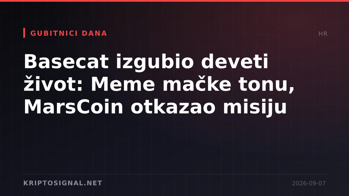 Basecat izgubio deveti život: Meme mačke tonu, MarsCoin otkazao misiju
