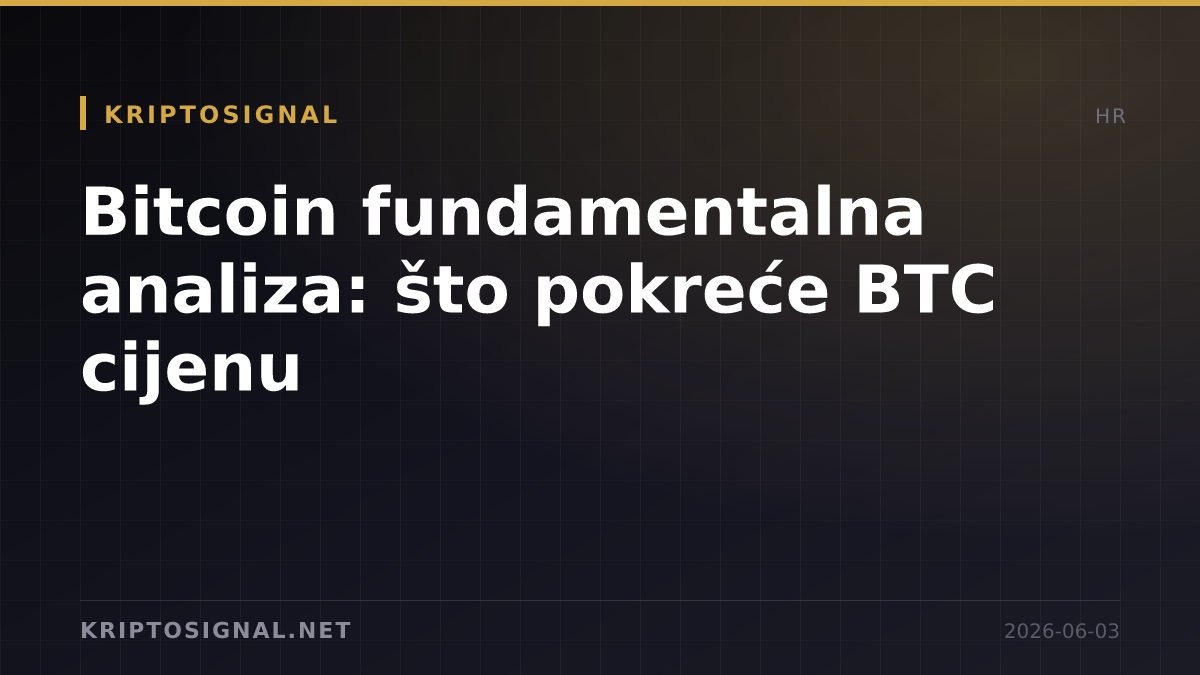 Bitcoin fundamentalna analiza: što pokreće BTC cijenu