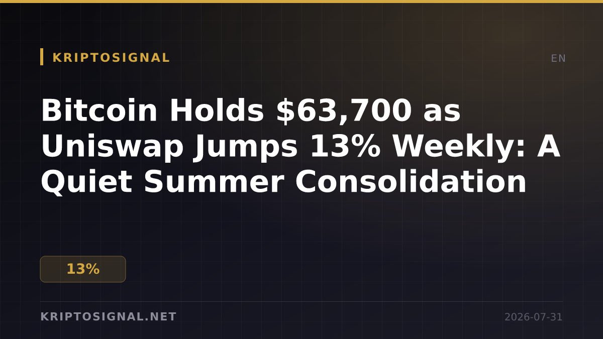 Bitcoin Holds $63,700 as Uniswap Jumps 13% Weekly: A Quiet Summer Consolidation