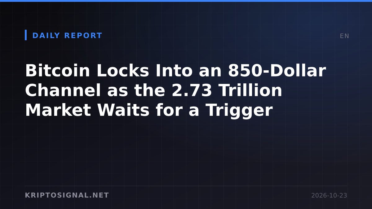 Bitcoin Locks Into an 850-Dollar Channel as the 2.73 Trillion Market Waits for a Trigger