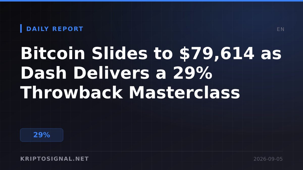 Bitcoin Slides to $79,614 as Dash Delivers a 29% Throwback Masterclass