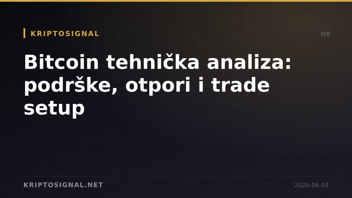 Bitcoin tehnička analiza: podrške, otpori i trade setup