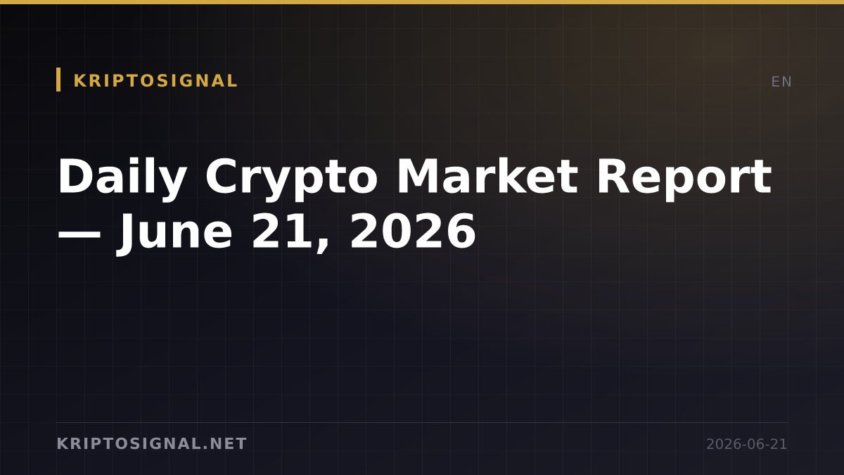 Daily Crypto Market Report — June 21, 2026