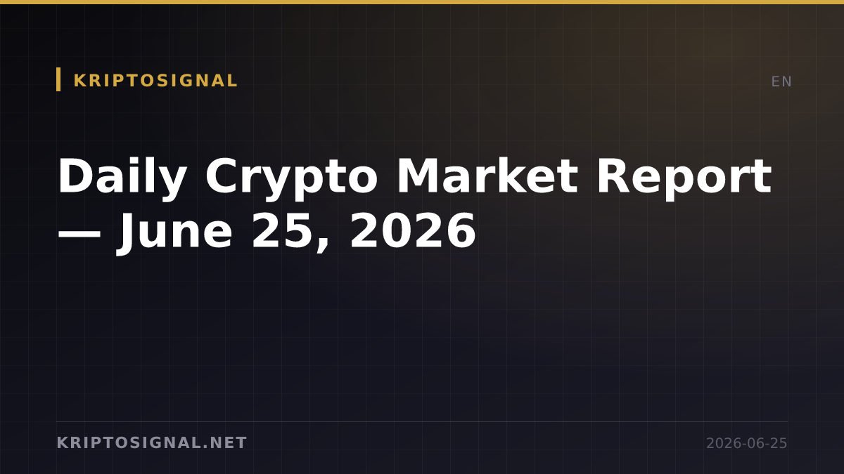 Daily Crypto Market Report — June 25, 2026