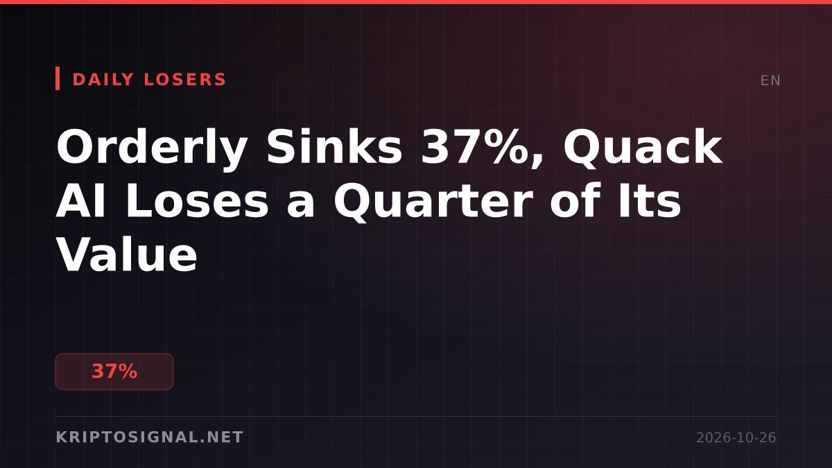 Orderly Sinks 37%, Quack AI Loses a Quarter of Its Value
