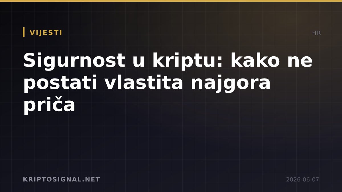 Sigurnost u kriptu: kako ne postati vlastita najgora priča