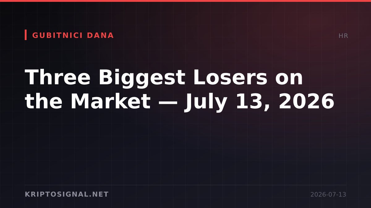 Three Biggest Losers on the Market — July 13, 2026