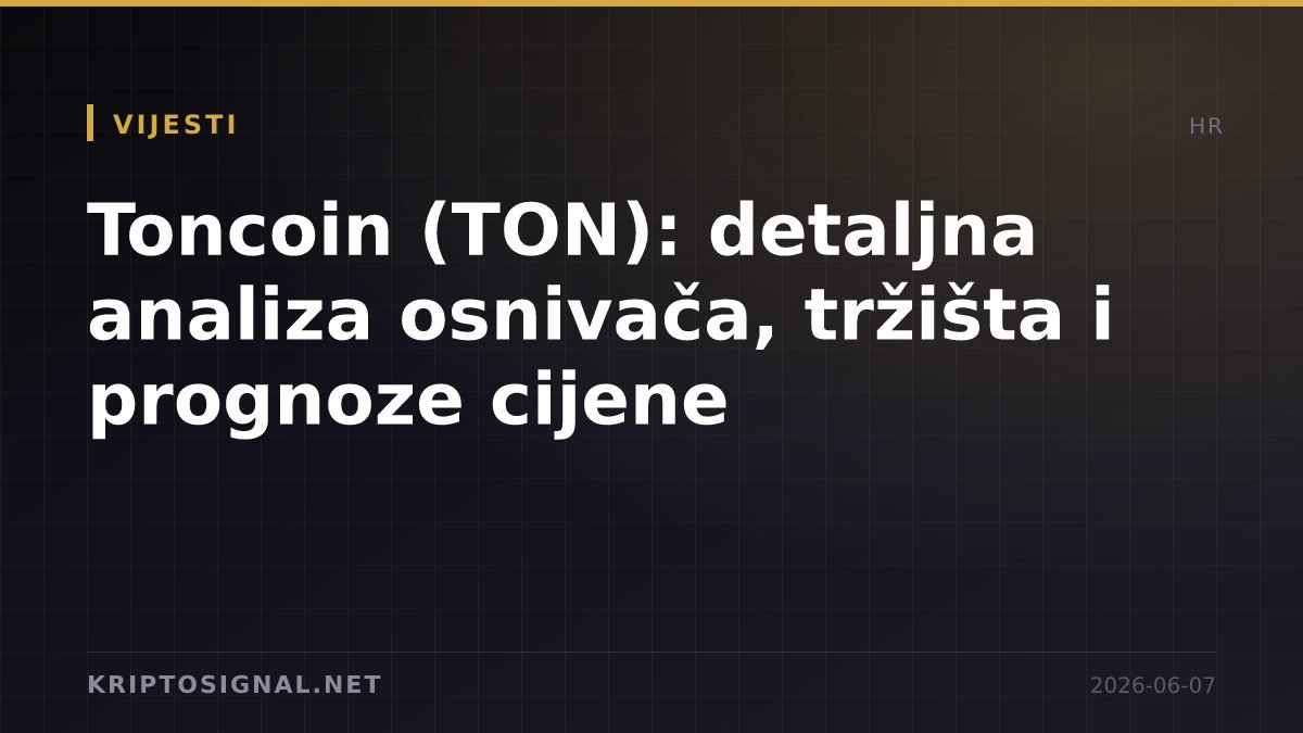 Toncoin (TON): detaljna analiza osnivača, tržišta i prognoze cijene