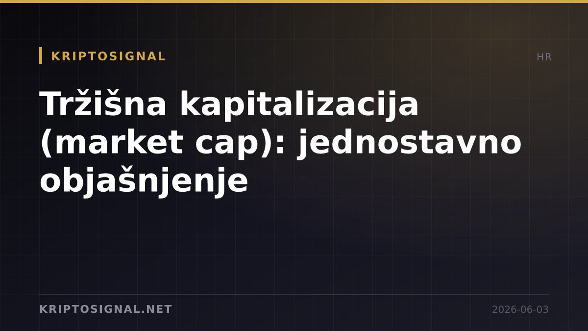 Tržišna kapitalizacija (market cap): jednostavno objašnjenje