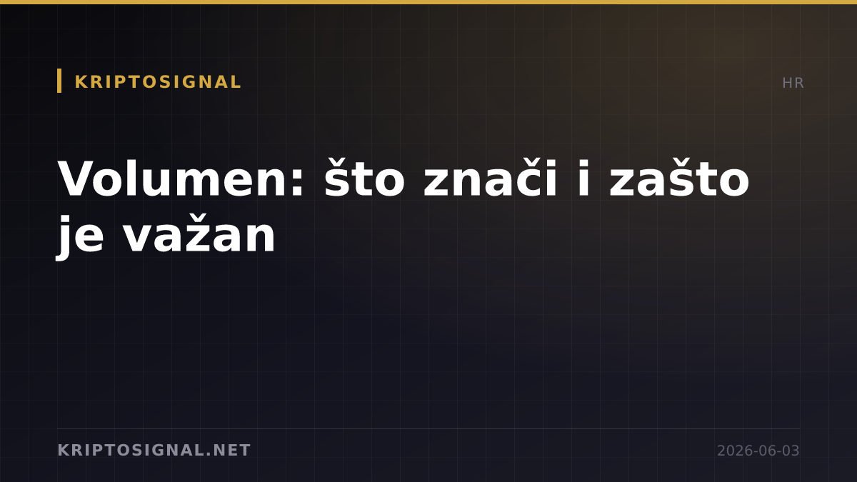 Volumen: što znači i zašto je važan