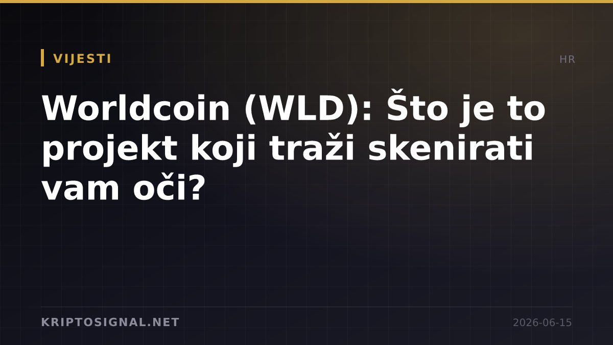 Worldcoin (WLD): Što je to projekt koji traži skenirati vam oči?